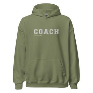COACH™ Branded Unisex Pull Over Hoodie - Embroidered White Thread