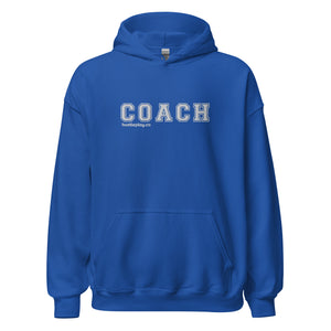 COACH™ Branded Unisex Pull Over Hoodie - Embroidered White Thread