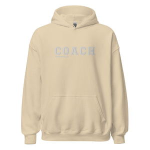 COACH™ Branded Unisex Pull Over Hoodie - Embroidered White Thread