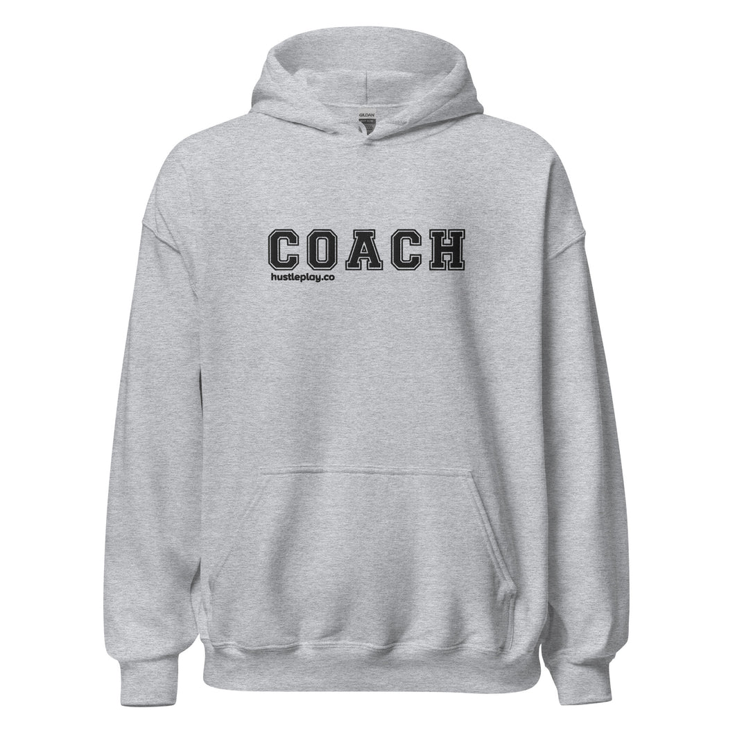COACH™ Branded Unisex Pull Over Hoodie - Embroidered Black Thread