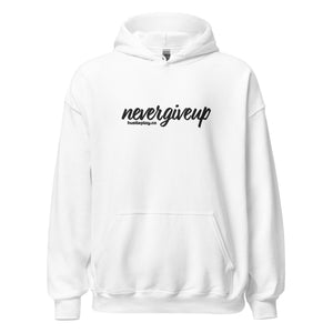 nevergiveup™ Branded Unisex Pull Over Hoodie - Embroidered Black Thread