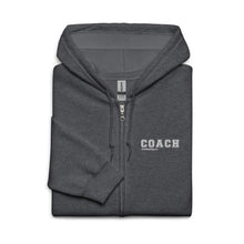 Load image into Gallery viewer, COACH™ Branded Unisex Heavy Blend Zip Hoodie - Embroidered White Thread
