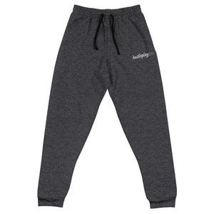 hustleplay.co Signature Unisex Joggers - Embroidered White Thread