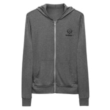 Load image into Gallery viewer, hustleplay.co Brand Logo Fitted Unisex Lightweight Zip Hoodie - Embroidered Black Thread
