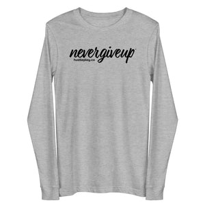 nevergiveup™ Branded Unisex Long Sleeve T-Shirt - Black Print