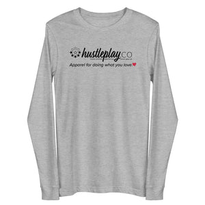 hustleplay.co Branded Unisex Long Sleeve T-Shirt - Black Print