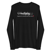 Load image into Gallery viewer, hustleplay.co Branded Unisex Long Sleeve T-Shirt - White Print
