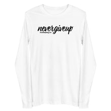 Load image into Gallery viewer, nevergiveup™ Branded Unisex Long Sleeve T-Shirt - Black Print
