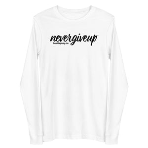 nevergiveup™ Branded Unisex Long Sleeve T-Shirt - Black Print