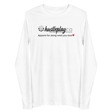 Load image into Gallery viewer, hustleplay.co Brand Logo Unisex Long Sleeve T-Shirt - Black Print
