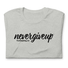 Load image into Gallery viewer, nevergiveup™ Branded Unisex Short Sleeve T-Shirt - Black Print
