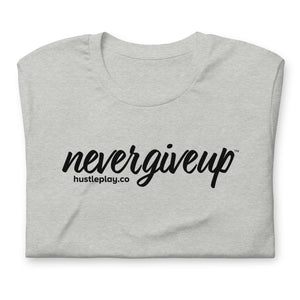 nevergiveup™ Branded Unisex Short Sleeve T-Shirt - Black Print