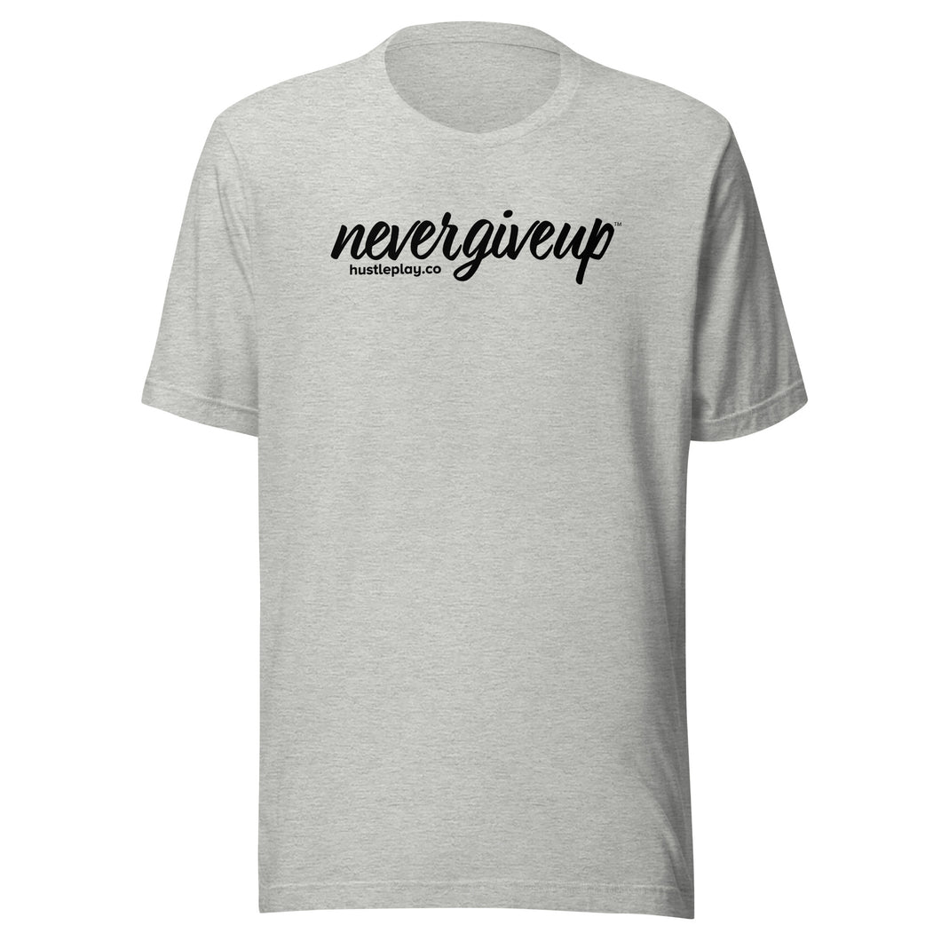 nevergiveup™ Branded Unisex Short Sleeve T-Shirt - Black Print