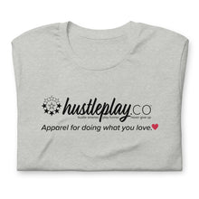 Load image into Gallery viewer, hustleplay.co Branded Unisex Short Sleeve T-Shirt - Black Print
