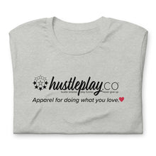 Load image into Gallery viewer, hustleplay.co Branded Unisex Short Sleeve T-Shirt - Black Print
