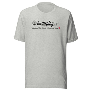 hustleplay.co Branded Unisex Short Sleeve T-Shirt - Black Print