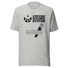 Load image into Gallery viewer, AWESOME SOUND SYSTEM A Voice Strong and True Unisex Short Sleeve T-Shirt - Black Print

