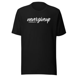 nevergiveup™ Branded Unisex Short Sleeve T-Shirt - White Print