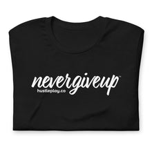 Load image into Gallery viewer, nevergiveup™ Branded Unisex Short Sleeve T-Shirt - White Print
