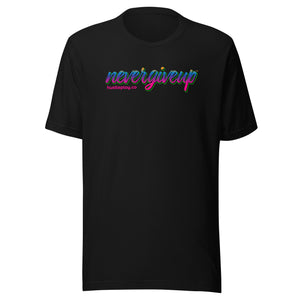 nevergiveup™ Branded Unisex Short Sleeve T-Shirt - Neon Milky Way