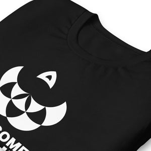 AWESOME SOUND SYSTEM BRAND LOGO Unisex Short Sleeve T-Shirt - White Print