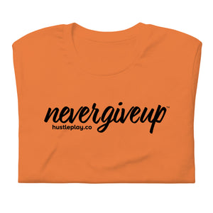 nevergiveup™ Branded Unisex Short Sleeve T-Shirt - Black Print