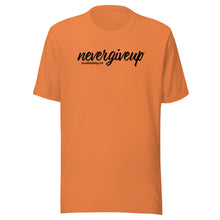 Load image into Gallery viewer, nevergiveup™ Branded Unisex Short Sleeve T-Shirt - Black Print
