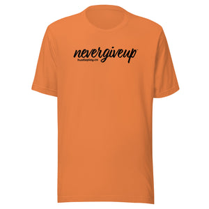 nevergiveup™ Branded Unisex Short Sleeve T-Shirt - Black Print