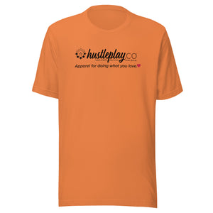 hustleplay.co Branded Unisex Short Sleeve T-Shirt - Black Print