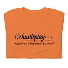 Load image into Gallery viewer, hustleplay.co Branded Unisex Short Sleeve T-Shirt - Black Print
