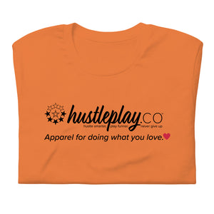 hustleplay.co Branded Unisex Short Sleeve T-Shirt - Black Print