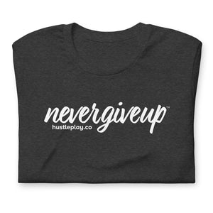 nevergiveup™ Branded Unisex Short Sleeve T-Shirt - White Print