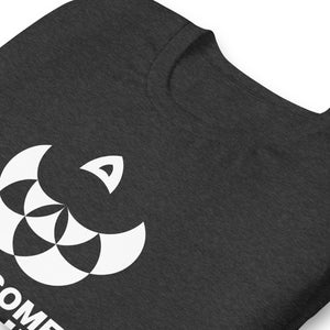 AWESOME SOUND SYSTEM BRAND LOGO Unisex Short Sleeve T-Shirt - White Print