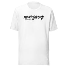 Load image into Gallery viewer, nevergiveup™ Branded Unisex Short Sleeve T-Shirt - Black Print
