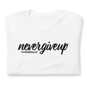 nevergiveup™ Branded Unisex Short Sleeve T-Shirt - Black Print