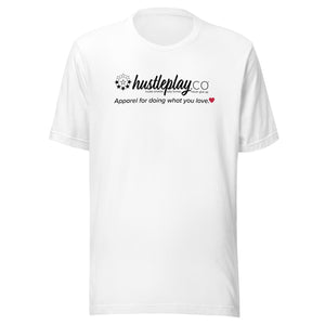 hustleplay.co Brand Logo Unisex Short Sleeve T-Shirt - Black Print