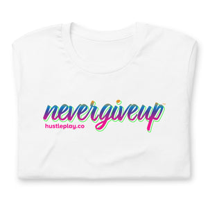 nevergiveup™ Branded Unisex Short Sleeve T-Shirt - Neon Milky Way
