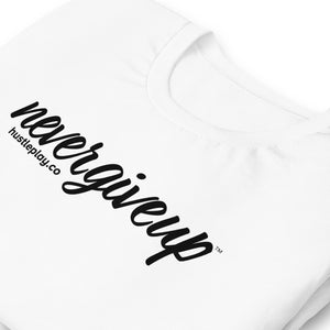 nevergiveup™ Branded Unisex Short Sleeve T-Shirt - Black Print