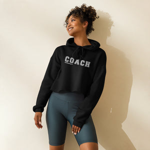 COACH™ Branded Cropped Hoodie - Embroidered White Thread