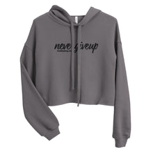 Load image into Gallery viewer, nevergiveup™ Branded Cropped Hoodie - Embroidered Black Thread

