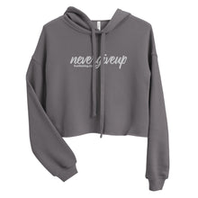 Load image into Gallery viewer, nevergiveup™ Branded Cropped Hoodie - Embroidered White Thread
