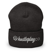 Load image into Gallery viewer, hustleplay.co Branded Cuffed Beanie - Embroidered White Thread
