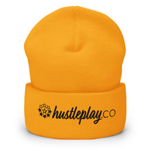 Load image into Gallery viewer, hustleplay.co Branded Cuffed Beanie - Embroidered Black Thread
