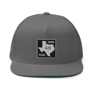 Texas Farm Road 420 Flat Bill Snapback Hat - Embroidered Original - Tapered Crown